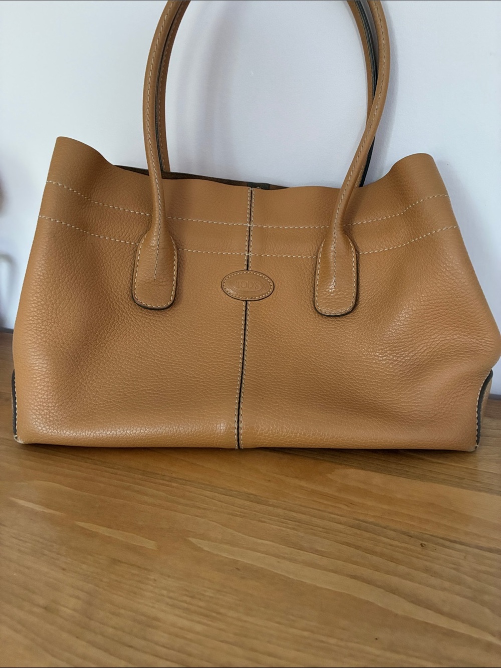 Tod's Camel Brown Leather Shoulder Tote